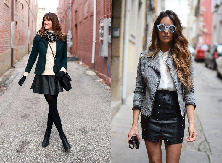 Que porter avec une jupe en cuir - photos et idées