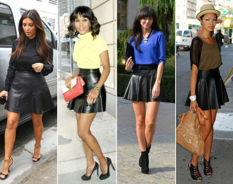Que porter avec une jupe en cuir - photos et idées
