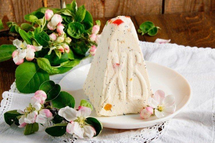 Fromage cottage de Pâques à la gélatine