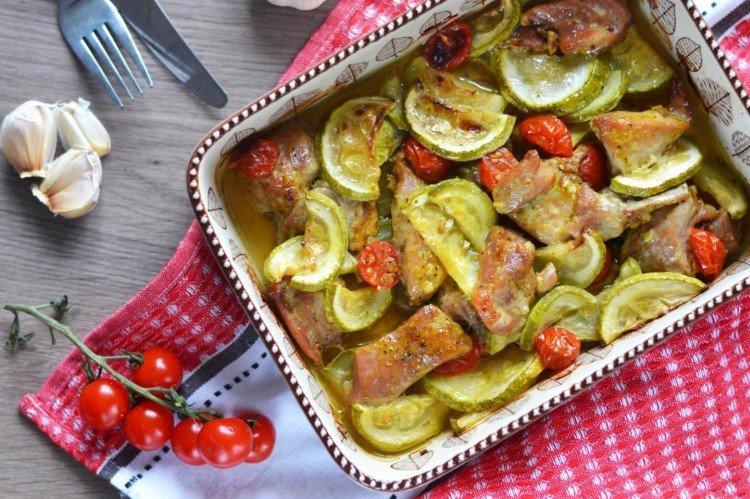 Dinde aux courgettes au four