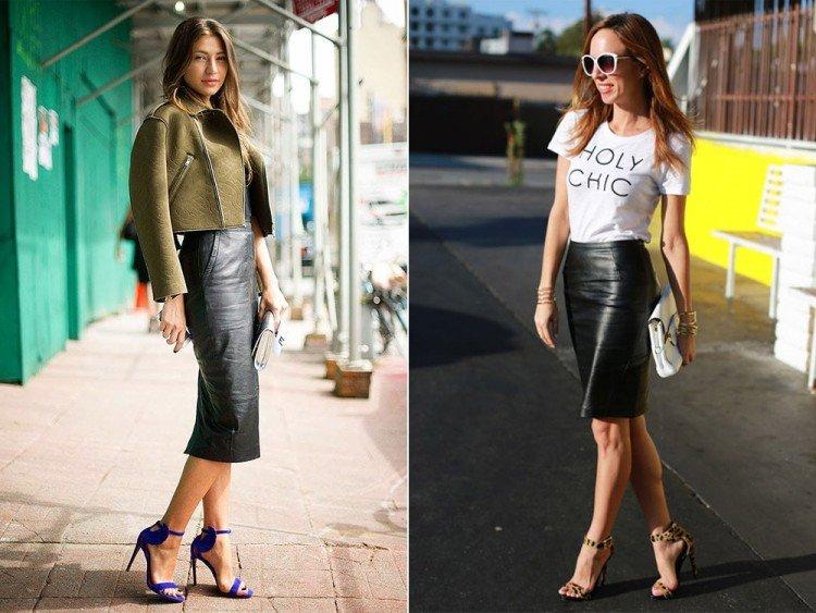 Jupes en cuir à la mode 2021 - photos et idées