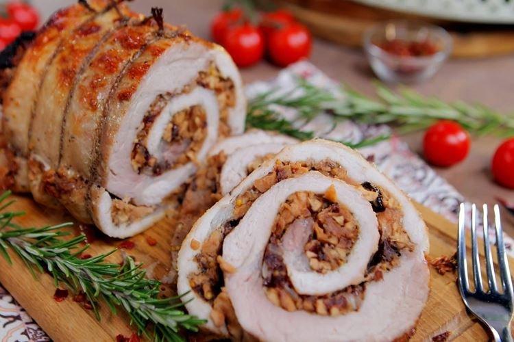 Rouleau de porc aux poires