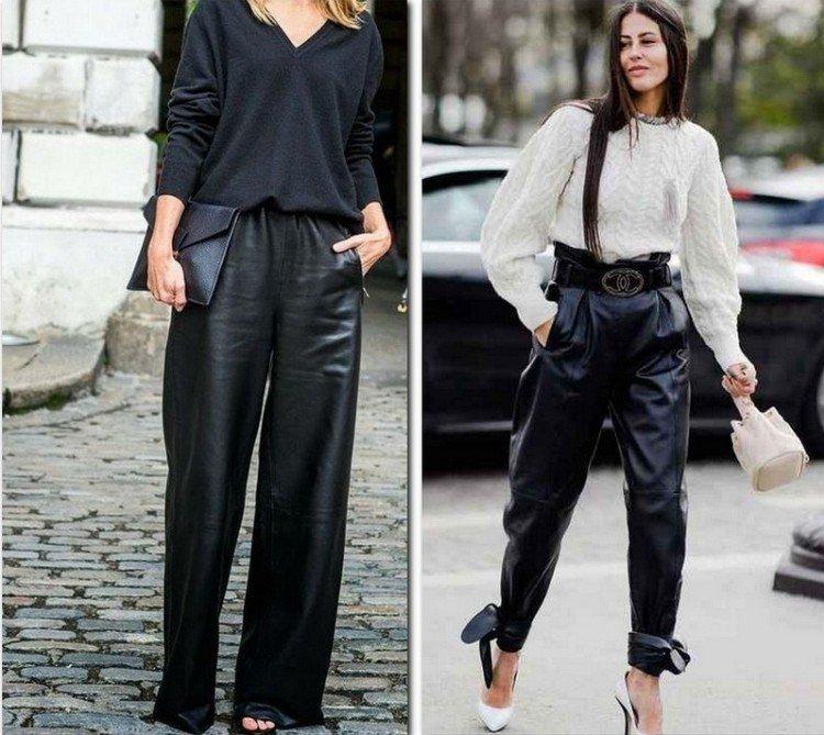Que porter avec un pantalon en cuir - photos et idées