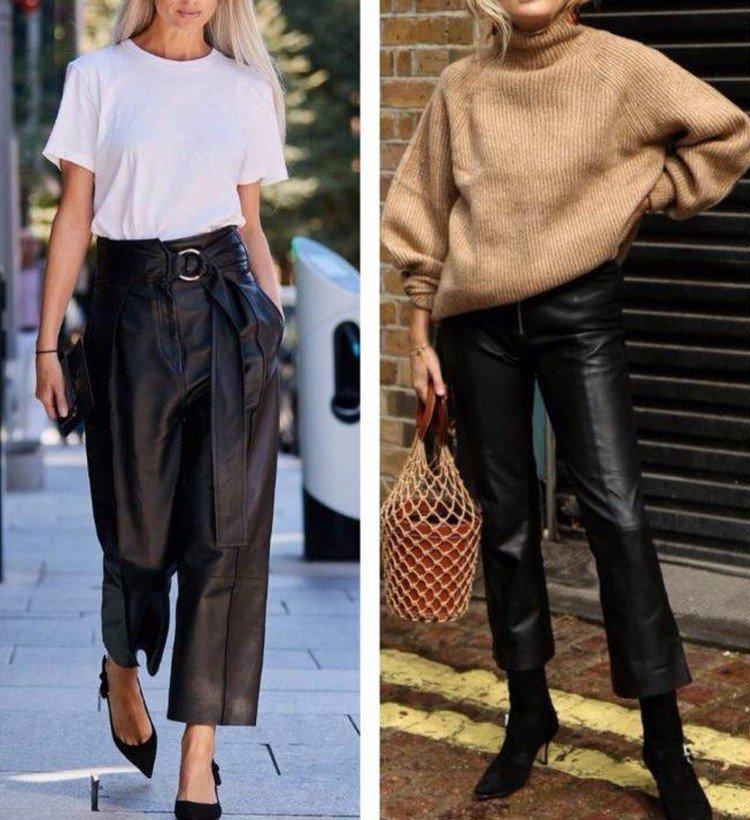 Que porter avec un pantalon en cuir - photos et idées