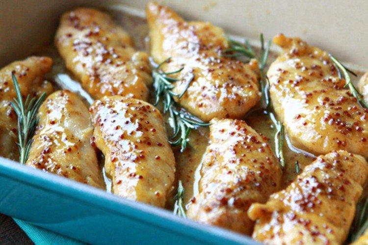 Blanc de poulet au miel et moutarde