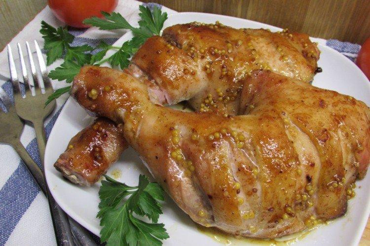 Cuisses de poulet sauce moutarde au miel