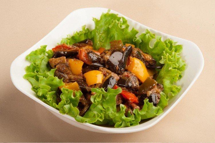 Salade de viande aux aubergines