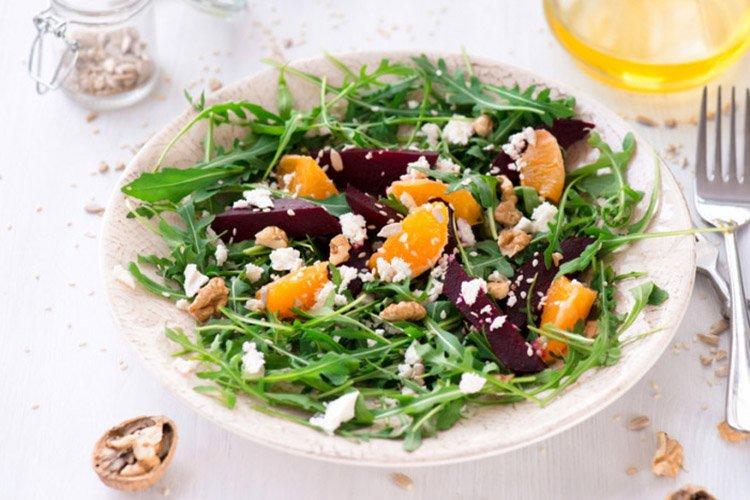 Salade de betteraves rouges au melon et fromage feta