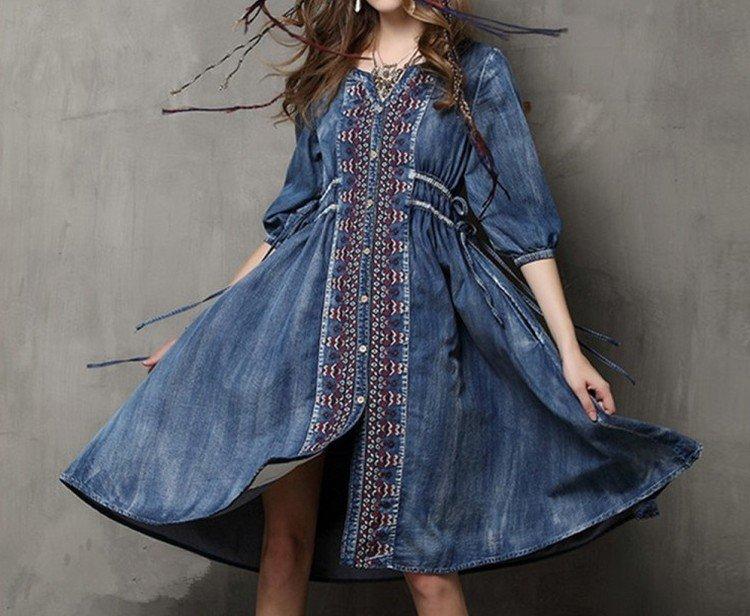 robes en jean bohème