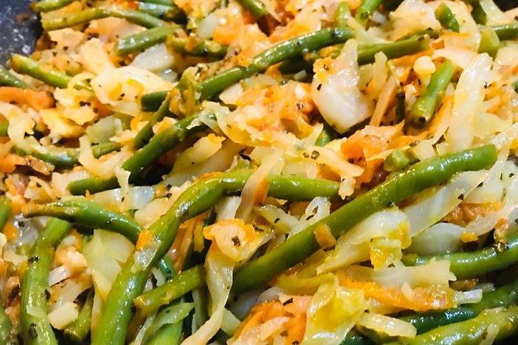 Chou mijoté aux asperges