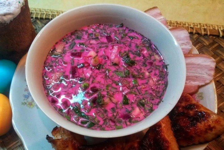 Okroshka sur kéfir aux betteraves