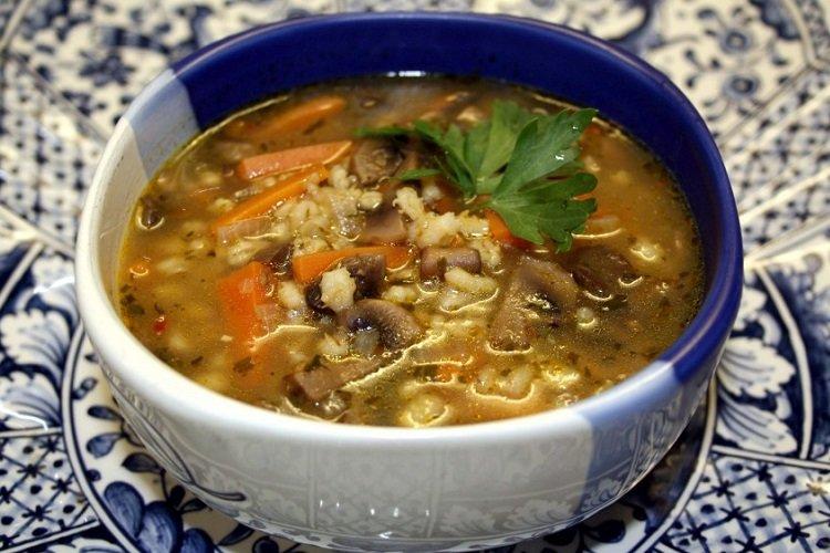 Soupe aux cèpes et orge