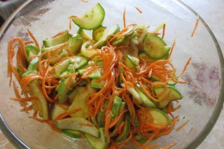 Concombres aux courgettes en coréen