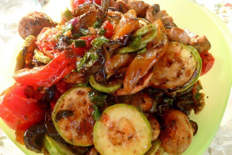 Légumes grillés aux champignons