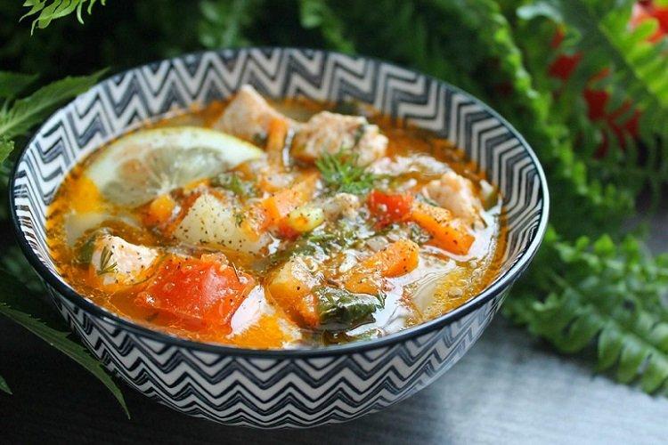 Soupe de saumon et épinards