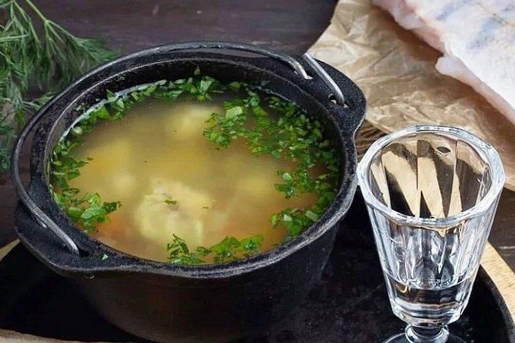 Soupe de poisson à la truite à la vodka