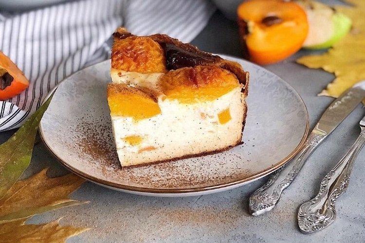 Casserole de caillé à la semoule et aux pêches Casserole de caillé à la semoule et aux pêches