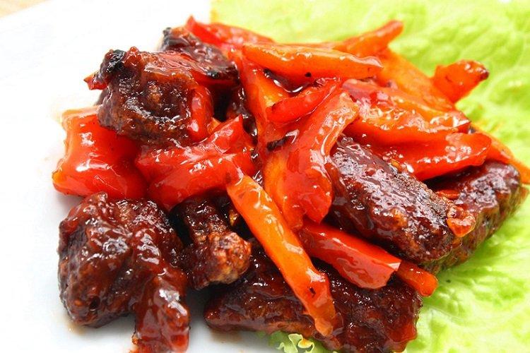 Boeuf stroganoff au poivron