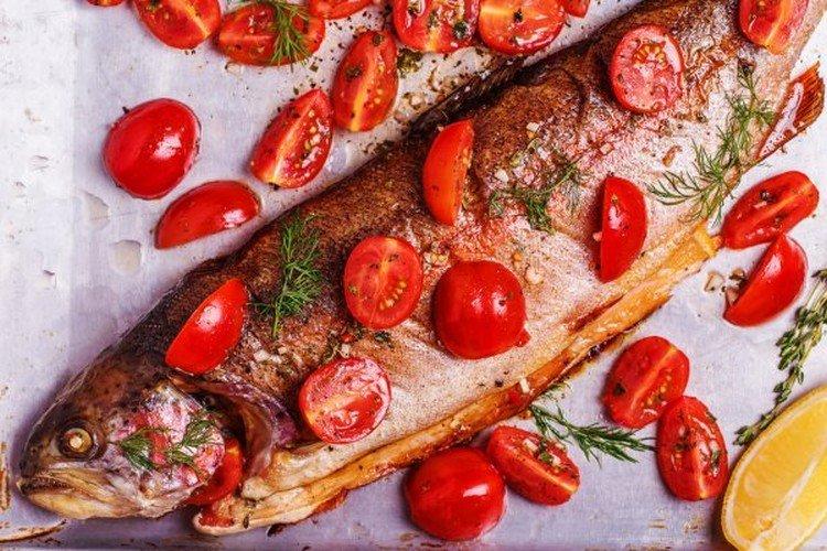 Truite de rivière au four