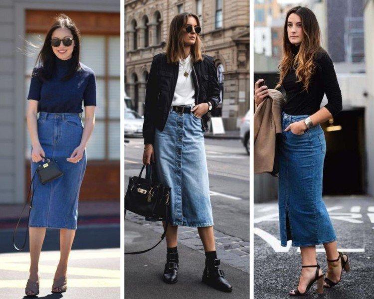 Jupes en jean à la mode 2021 - photo