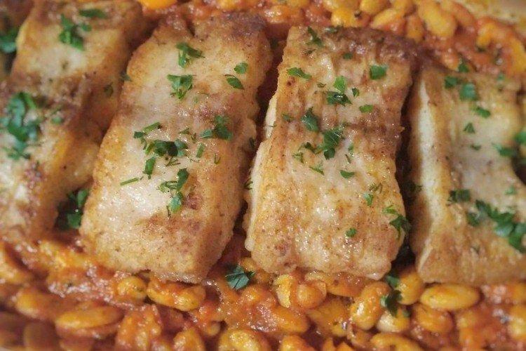 Poisson au four avec haricots