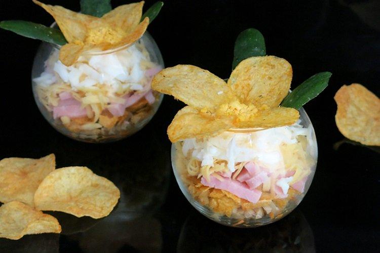 Salade de frites et jambon