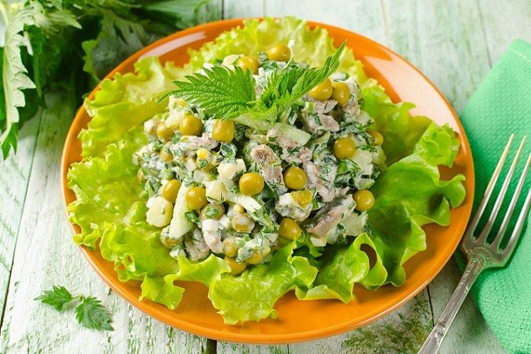Salade de pois verts et boeuf