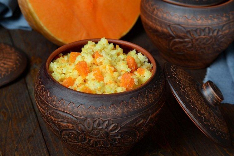 Bouillie de millet à la citrouille au four