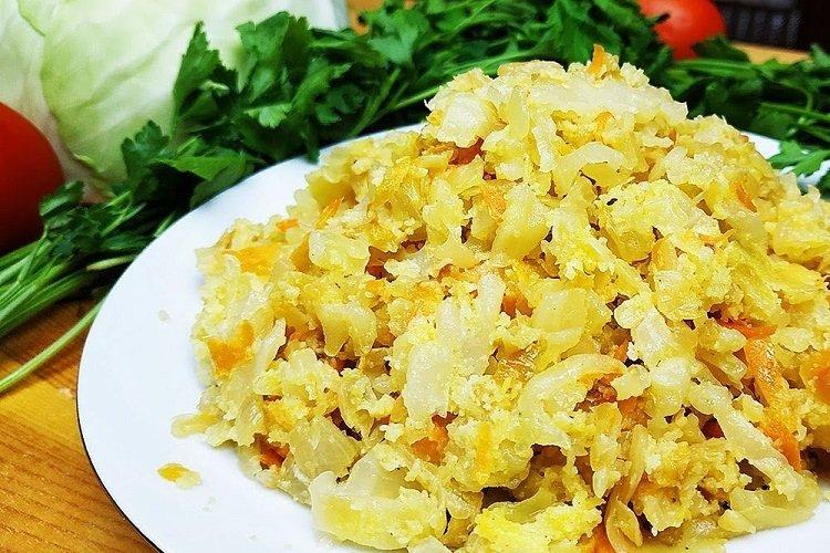 Chou mijoté avec oeuf