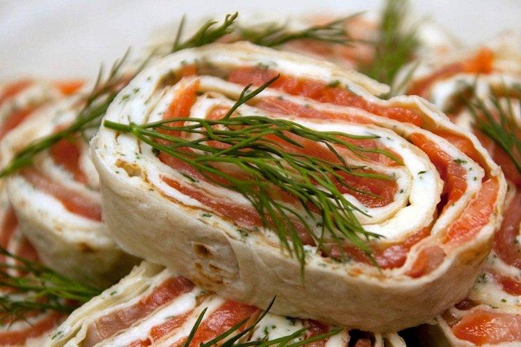 Lavash au poisson rouge et fromage blanc