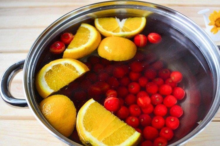 Compote de cerises aux oranges