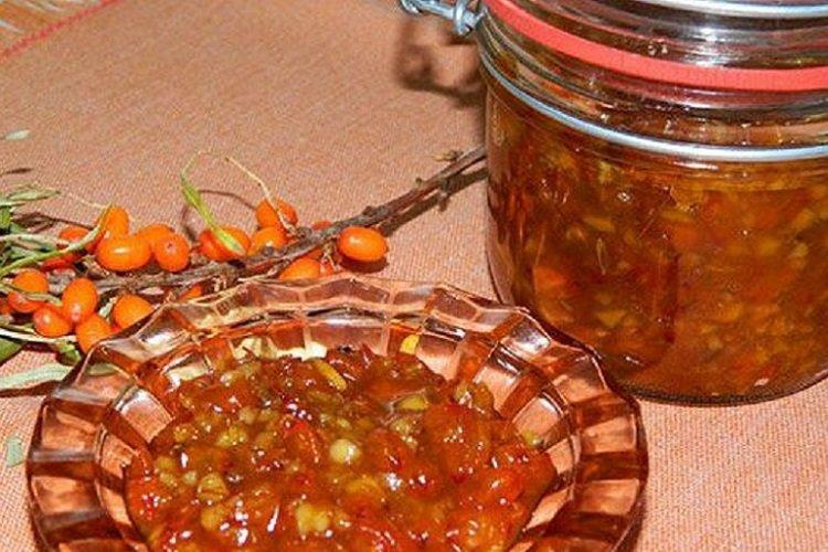 Confiture de noix et d'argousier