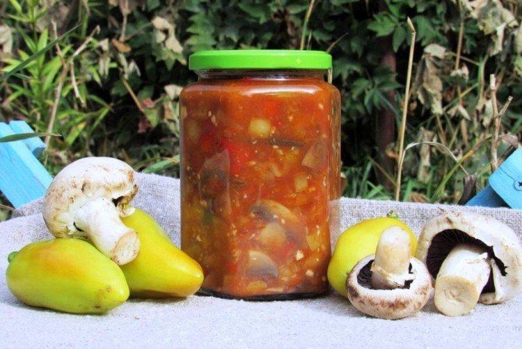 Salade de courgettes aux champignons