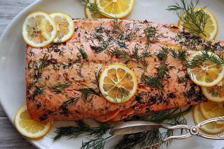 Poisson rouge au citron au four