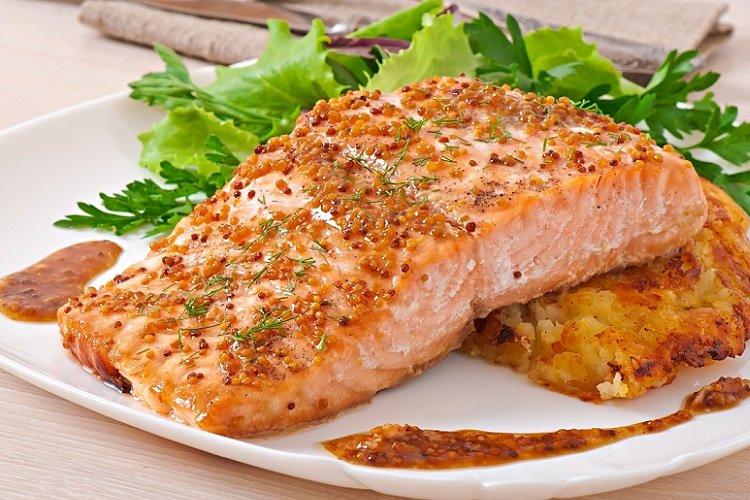 Poisson rouge à la moutarde et sauce soja au four