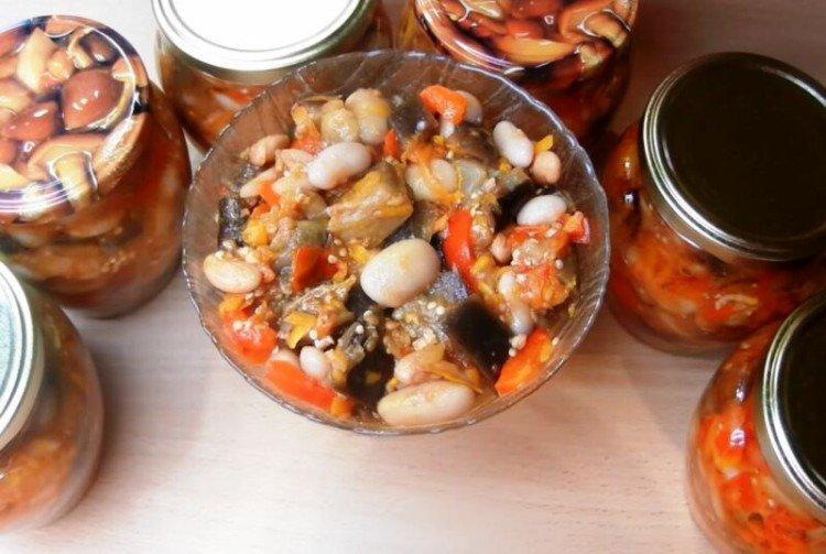 Salade d'aubergines et haricots