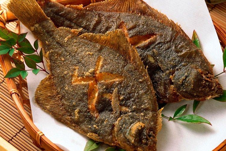 Flet avec crème sure et moutarde au four