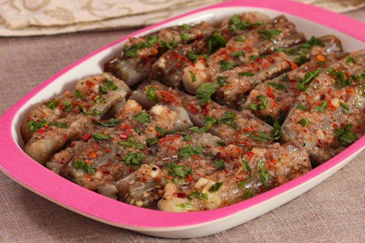 Apéritif d'aubergine sans friture