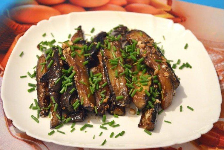 Aubergines frites marinées