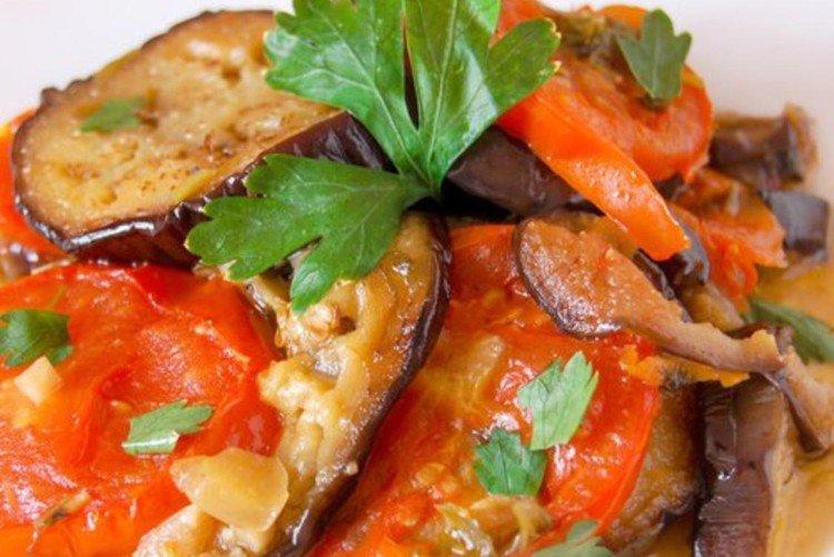 Aubergines sautées au suluguni