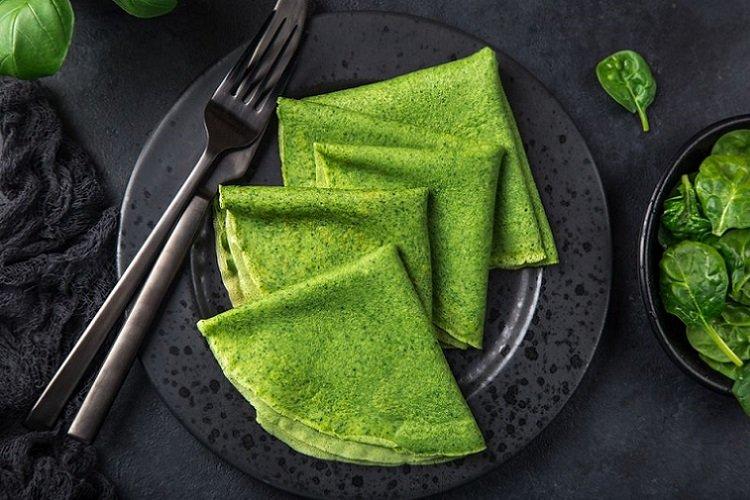 Crêpes vertes au lait
