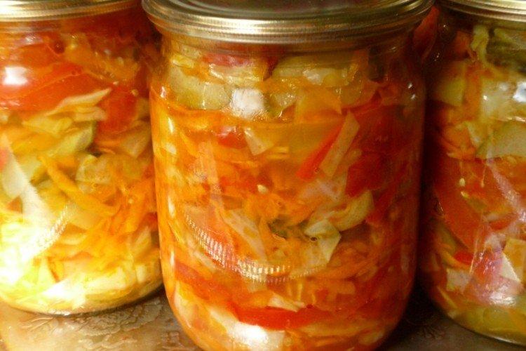 Salade de choux et courgettes pour l'hiver