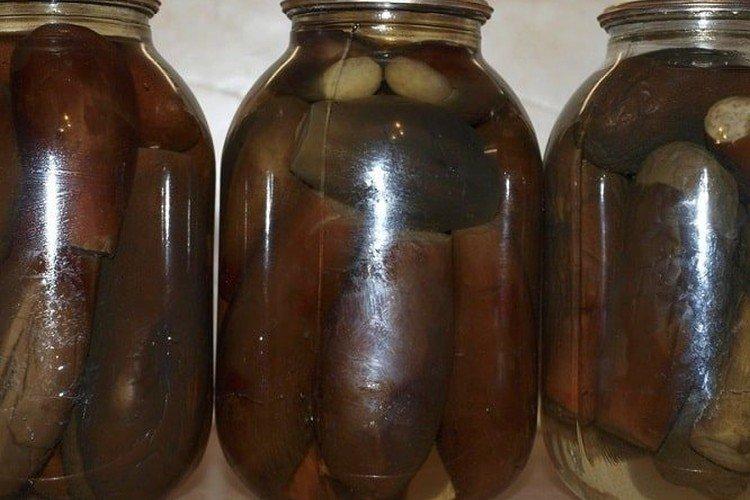 Aubergines entières pour l'hiver