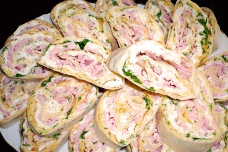 Rouleau de lavash au jambon