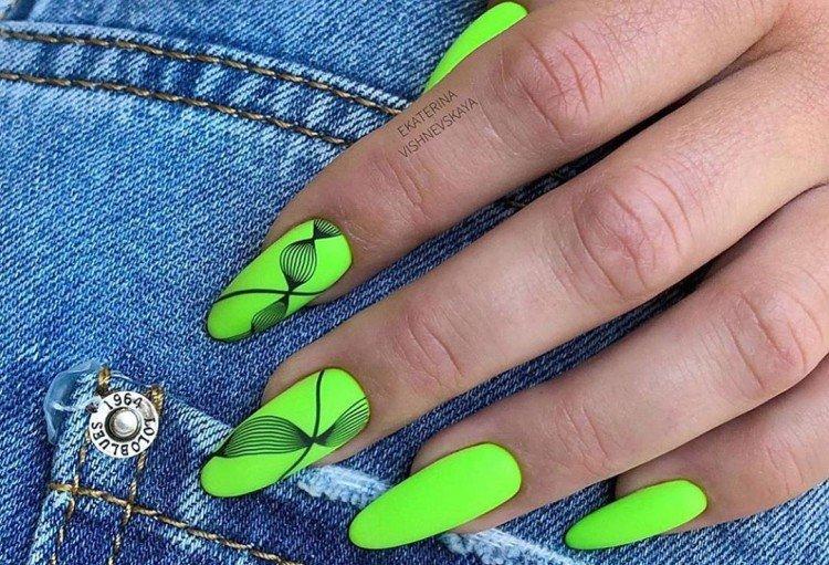 Manucure au néon vert