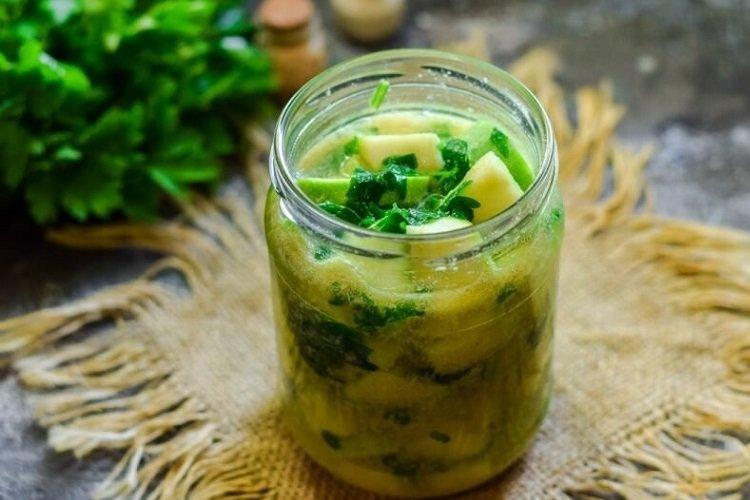 Courgettes marinées à la moutarde en poudre