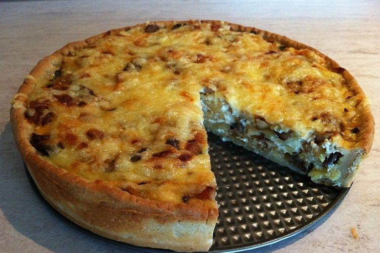 Tarte au poulet et champignons en gelée