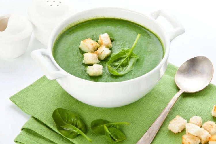 Velouté de courgettes et épinards