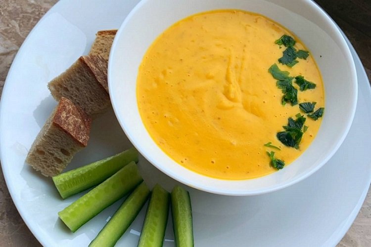 Soupe de courgettes et purée de potiron