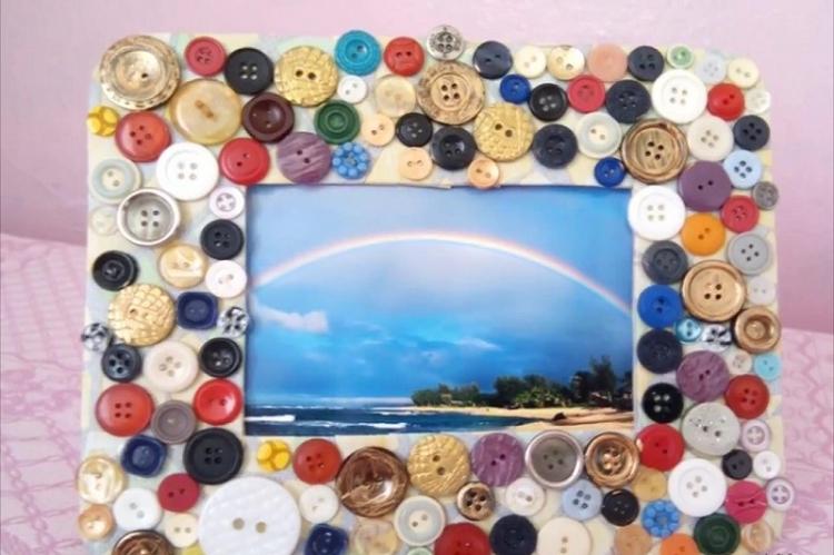 Cadre photo bouton bricolage